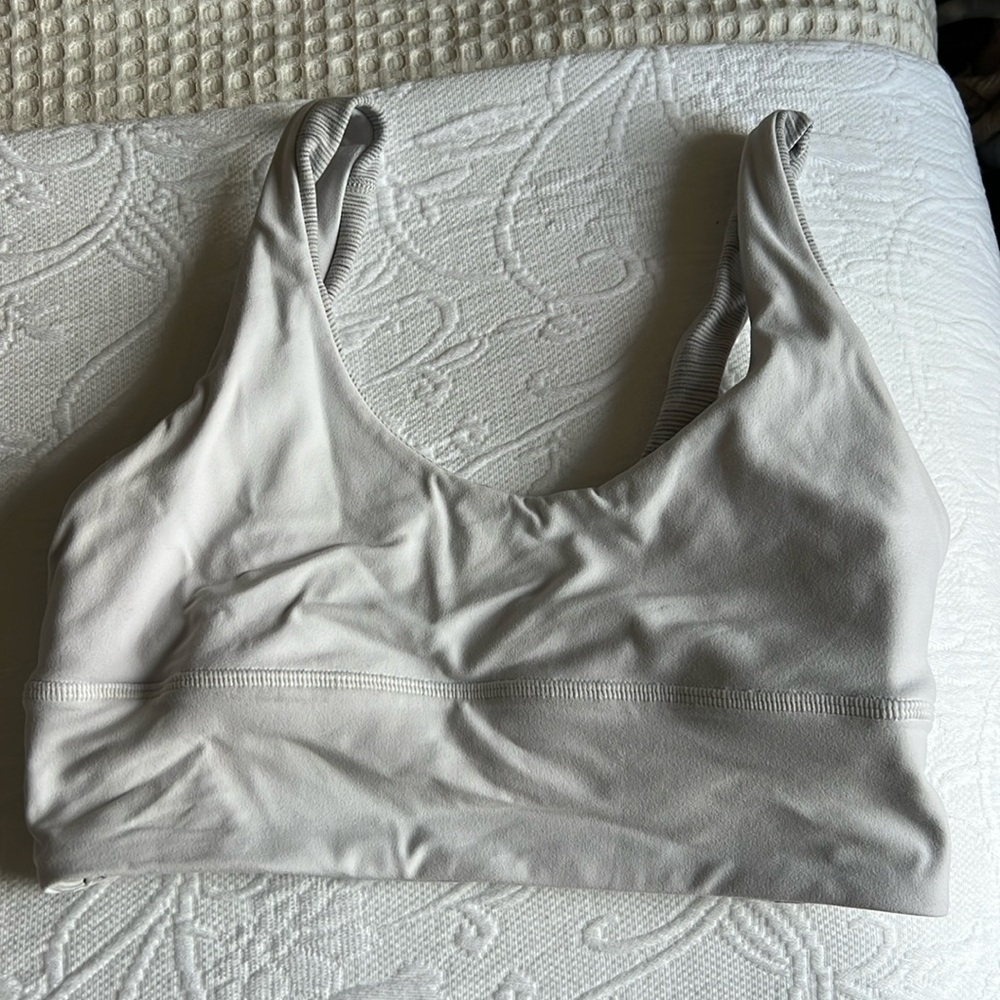 Lululemon white and stripes reversible align sports bra
